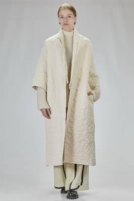 long and wide coat in quilted washed cotton padded with wool  - 195