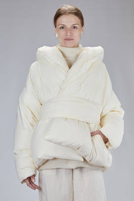 wide hip-length down jacket in matte nylon taffeta  - 195