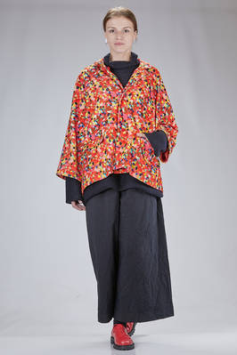 caban al fianco, ampio in velluto di cotone multicolor e in twill di seta multicolor - DANIELA GREGIS 