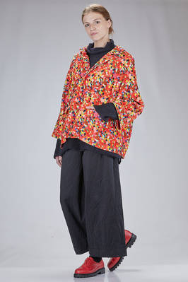 caban al fianco, ampio in velluto di cotone multicolor e in twill di seta multicolor - DANIELA GREGIS 
