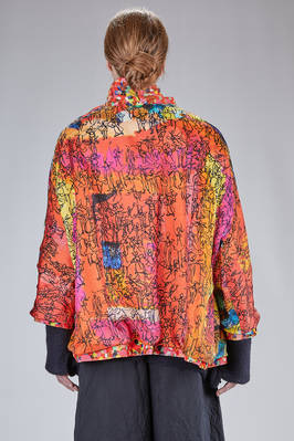 caban al fianco, ampio in velluto di cotone multicolor e in twill di seta multicolor - DANIELA GREGIS 
