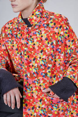 caban al fianco, ampio in velluto di cotone multicolor e in twill di seta multicolor - DANIELA GREGIS 