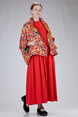 caban al fianco, ampio in velluto di cotone multicolor e in twill di seta multicolor - DANIELA GREGIS 