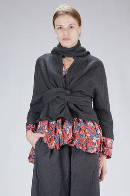 hip-length jacket/shirt in washed wool gauze  - 195