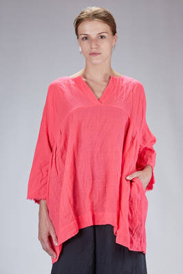 long wide shirt in washed wool gauze  - 195