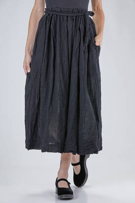 long and wide skirt in washed wool gauze  - 195