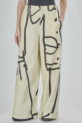 wide pants in printed cotton velvet  - 195