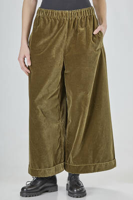 wide trousers in washed cotton velvet  - 195