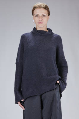 wide hip-length sweater in mohair and silk knit  - 195