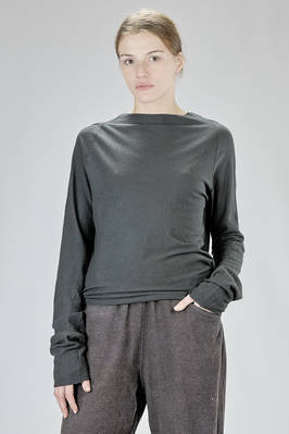 long, wide, and asymmetric sweater in washed wool jersey  - 371