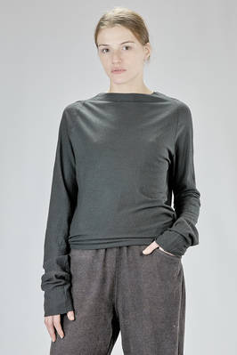 long, wide, and asymmetric sweater in washed wool jersey - ATELIER SUPPAN 