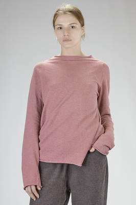long, wide, and asymmetric sweater in boiled cotton knit  - 371