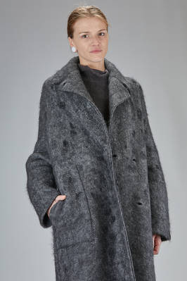cappotto lungo e ampio in maglia double di lana, mohair, poliammide, yak ed elastan - BOBOUTIC 