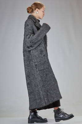 cappotto lungo e ampio in maglia double di lana, mohair, poliammide, yak ed elastan - BOBOUTIC 