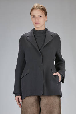 long and tapered jacket in wool, polyamide, and elastane knit  - 227