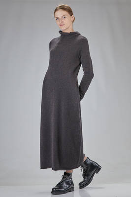 Wool Long Winter Dress Cashmere V-neck Jacquard Dress Office Lady