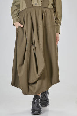 long and wide wool gabardine skirt  - 157