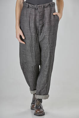 wide pants in wool and linen slub denim  - 161