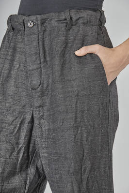 pantalone ampio in denim fiammato di lana e lino - FORME D' EXPRESSION 