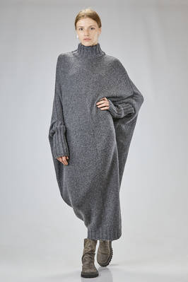 wide and long dress in virgin wool, mohair, and melange polyamide knit fabric  - 161