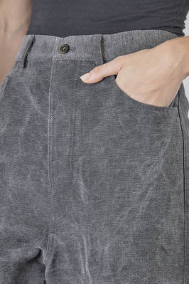pantalone 5 tasche in canvas pesante di cotone e cupro - FORME D' EXPRESSION 