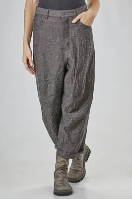 5-pocket pants in crinkled virgin wool, viscose, and silk tweed  - 161