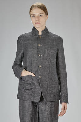slim-fit hip-length jacket, made of wool and linen slub denim  - 161