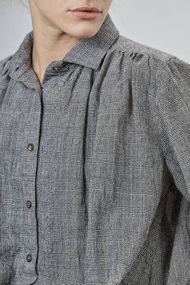 camicia lunga e ampia in principe di Galles di lana vergine lavata - FORME D' EXPRESSION 