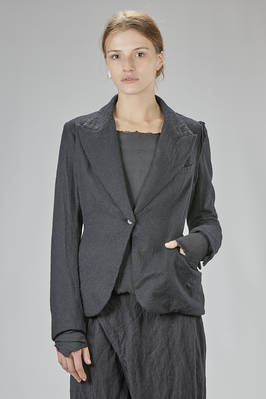 short and flared jacket in boiled virgin wool gauze, lined with acetate and viscose  - 163