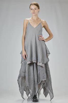 two-piece dress in viscose and silk voile, viscose and wool gauze, polyester tulle, and washed silk crêpe de chine  - 163