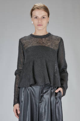 hip-length sweater in mesh knit of rayon, nylon, mohair, and wool  - 381