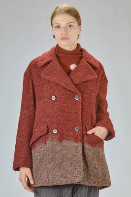 hip-length caban, wide, in Chanel-type tweed of wool, polyamide, acrylic, alpaca, and silk  - 352