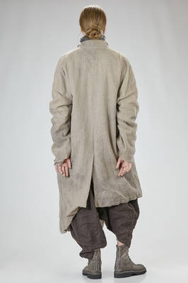 cappotto sotto al ginocchio, ampio e asimmetrico, in garza di lana e cotone - CHIAHUNG SU 