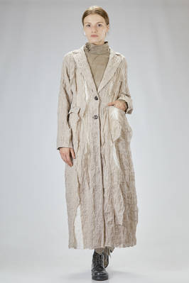 long and tapered overcoat in washed wool crepe  - 394