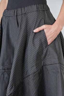 COMME des GARCONS COMME des GARCONS Wide Wheel Skirt In Pinstriped Polyester Serge Ivo Milan