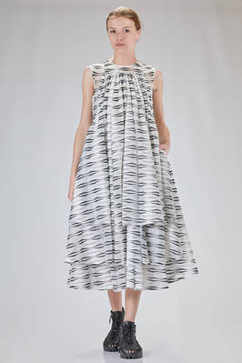 'sculpture' dress in multilayer cotton, cupro and nylon george in bicolor lozenge tone on tone  - 381