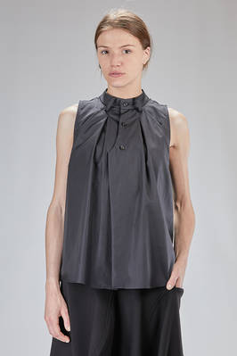 hip-lenght shirt, sleeveless in cotton poplin  - 381