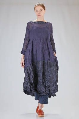 DANIELA GREGIS - Wide Dress In Washed Linen Gauze And Parts In