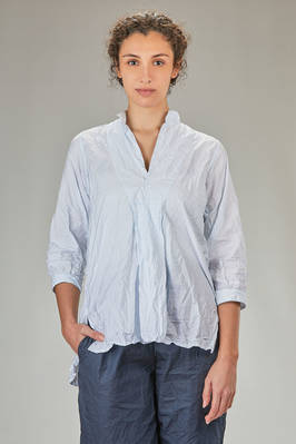 long shirt in washed light blue cotton  - 195