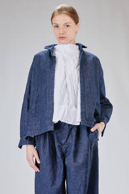 wide jacket in cotton denim  - 195