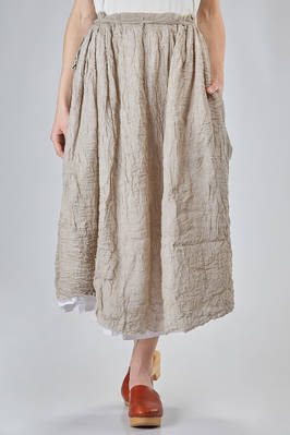 DANIELA GREGIS - Long And Wide Skirt, Doubled In Embossed Linen  