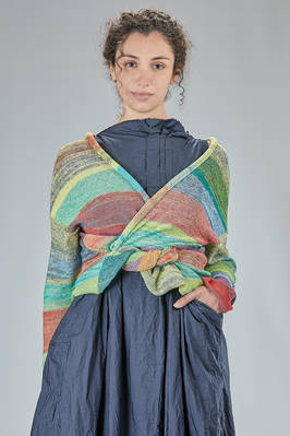 short cardigan in multicolor linen and cotton  - 195