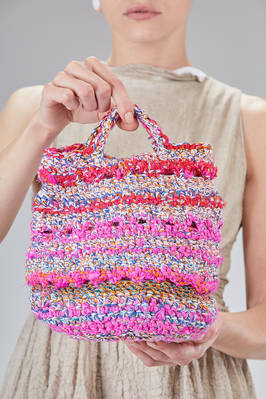 DANIELA GREGIS Borsa Piccola Di Lino E Cotone Multicolor Lavorata Ad Uncinetto Ivo Milan