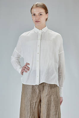 hip-lenght shirt, wide, in light linen, cotton and cupro canva  - 161