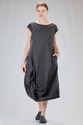 slim dress in stretch linen, cotton, polyamide and elastan seersucker  - 392