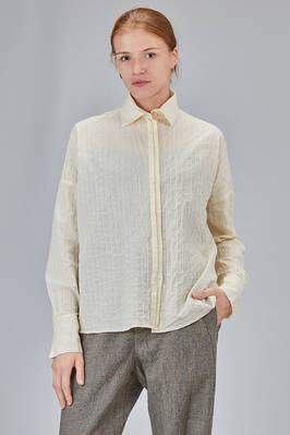 hip-lenght shirt, wide, in washed cotton seersucker  - 161