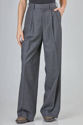 masculine trousers in wool pinstripe, lined in cupro  - 74