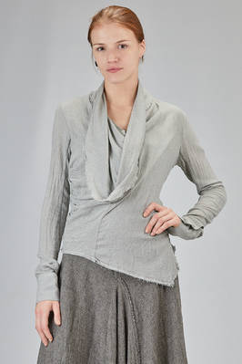 hip-lenght top, lean, in wool and viscose gauze  - 163