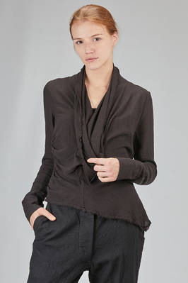 hip-lenght top, lean, in wool and viscose gauze  - 163