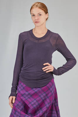 long and lean t-shirt in soft viscose, wool and elastan jersey  - 163